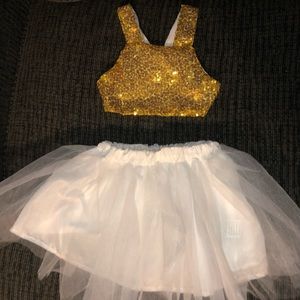 6-9 month Gold and White party dress